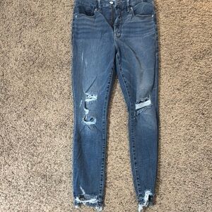 Good American Distressed Blue Jeans